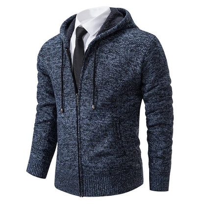 Men Fleece Lined Sports Jacket Warm Zipper Stand Collar Cardigan 18