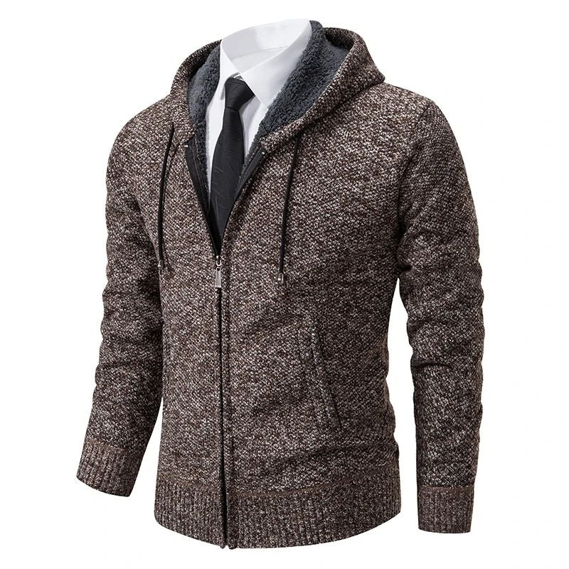 Men Fleece Lined Sports Jacket Warm Zipper Stand Collar Cardigan 19