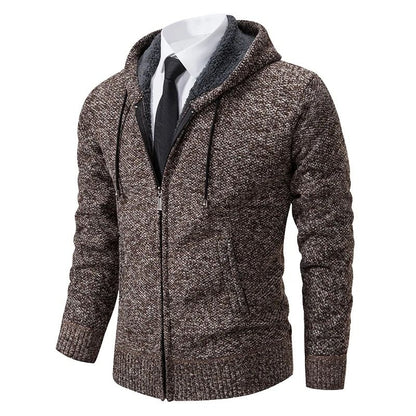 Men Fleece Lined Sports Jacket Warm Zipper Stand Collar Cardigan 19