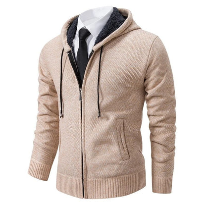 Men Fleece Lined Sports Jacket Warm Zipper Stand Collar Cardigan 20