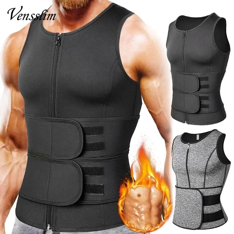 Men Compression Vest Waist Trainer Body Shaper Sauna Sweat Workout Top 1