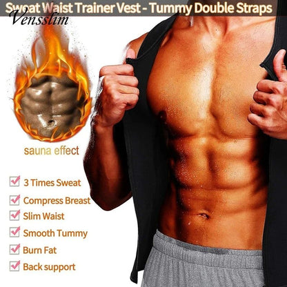 Men Compression Vest Waist Trainer Body Shaper Sauna Sweat Workout Top 3