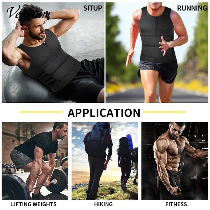 Men Compression Vest Waist Trainer Body Shaper Sauna Sweat Workout Top 6