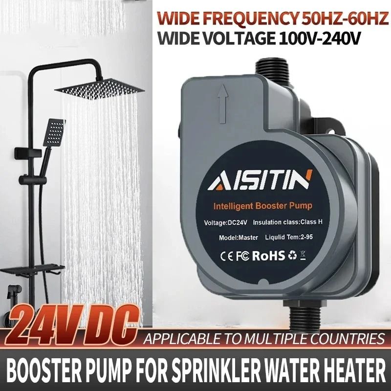 Automatic Booster Pump 180W 24V Brushless Silent Water Pressure Pump for Shower and Water Heater