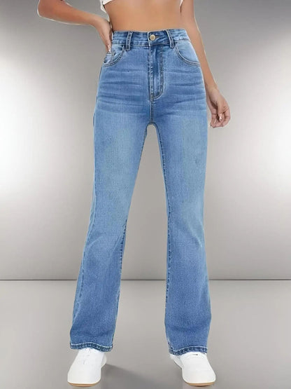 Women High Waist Slim Fit Jeans Casual Denim Pants 2