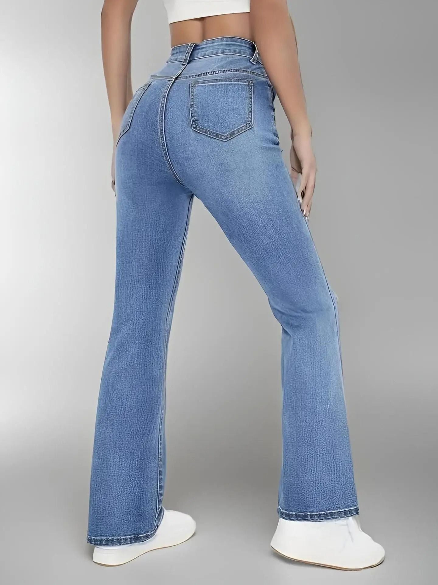 Women High Waist Slim Fit Jeans Casual Denim Pants 3