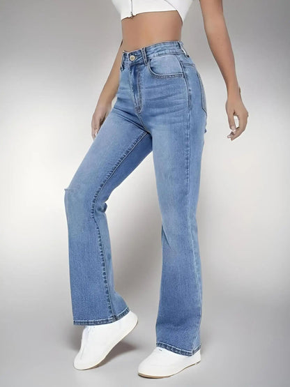 Women High Waist Slim Fit Jeans Casual Denim Pants 5