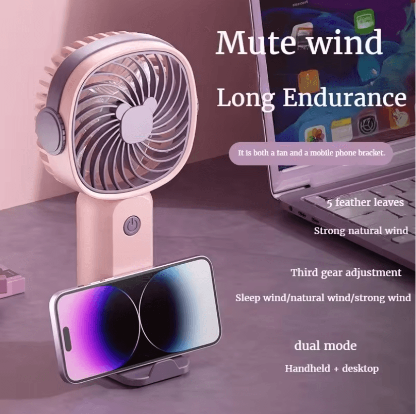BreezeMate Mini USB Handheld Fan Portable Rechargeable Desktop Cooling Fan