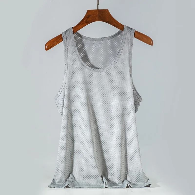 Men Mesh Tank Top Fitness Sleeveless Shirt Breathable Gym Vest 13