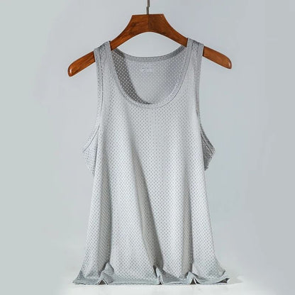 Men Mesh Tank Top Fitness Sleeveless Shirt Breathable Gym Vest 13