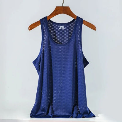 Men Mesh Tank Top Fitness Sleeveless Shirt Breathable Gym Vest 14