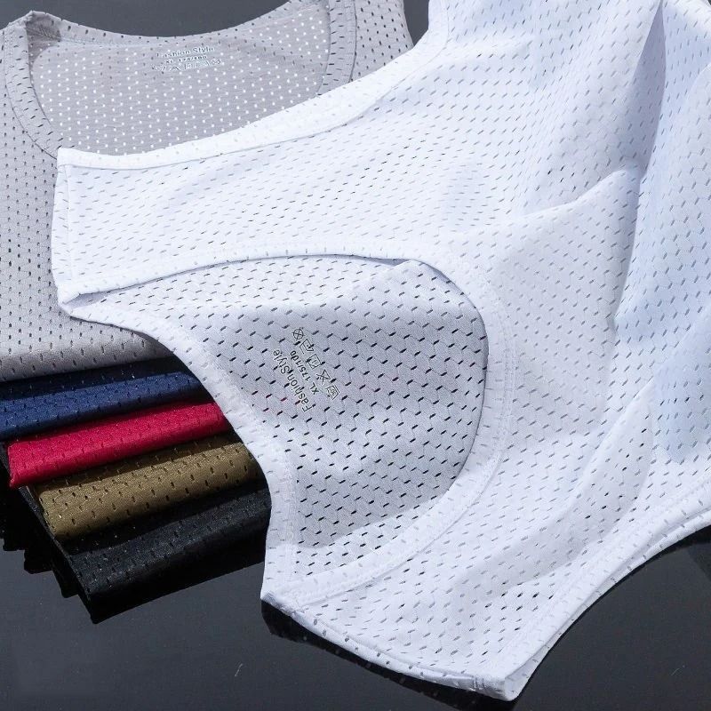 Men Mesh Tank Top Fitness Sleeveless Shirt Breathable Gym Vest 1