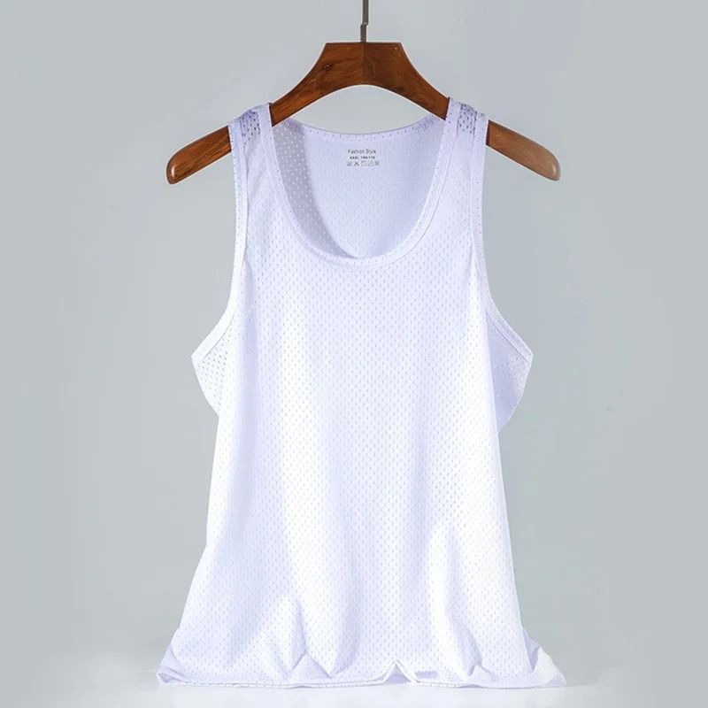 Men Mesh Tank Top Fitness Sleeveless Shirt Breathable Gym Vest 7