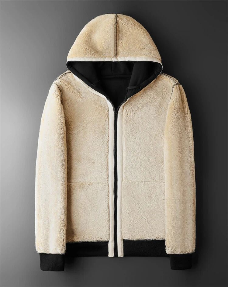 Winter Fleece Hooded Jacket Warm Thick Lambswool Coat For Men And Women 4