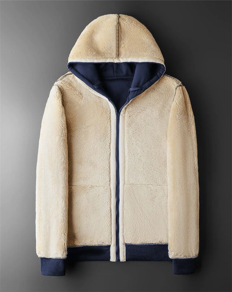 Winter Fleece Hooded Jacket Warm Thick Lambswool Coat For Men And Women 5
