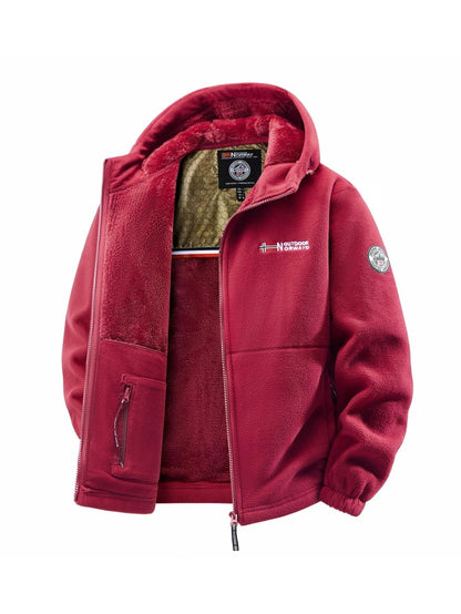 Men Outdoor Hooded Jacket Warm Casual Zip Up Coat 9