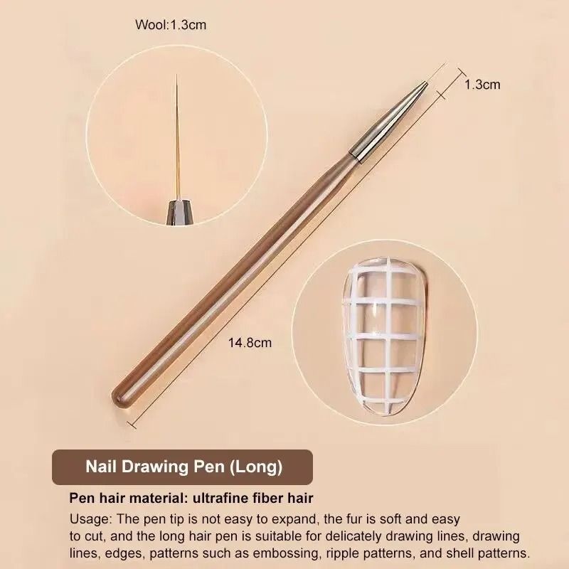 Women 9Piece UV Gel Nail Brush Liner DIY Painting Pen Set 1