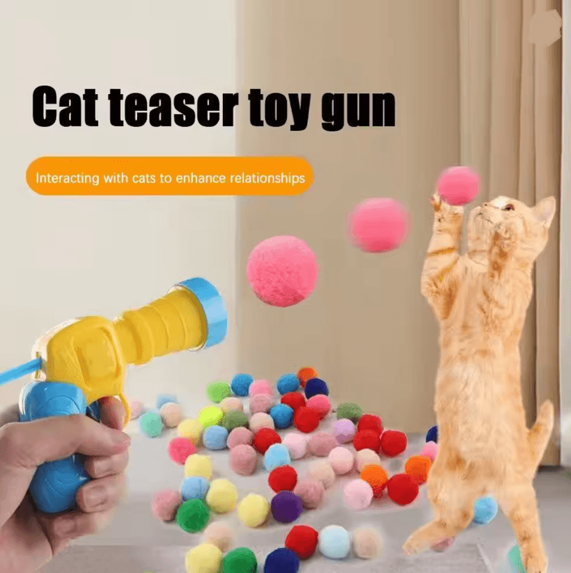 PawLaunch Interactive Cat Toy Shooting Ball Launcher for Play and Training