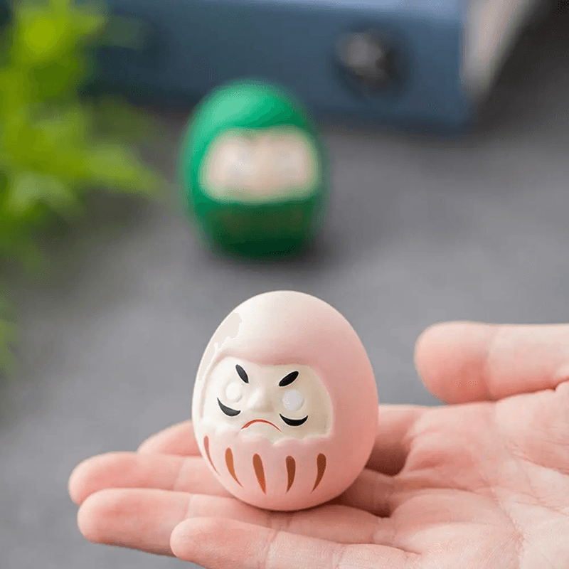 Japanese Ceramic Daruma Lucky Charm  Handmade Fortune Ornament For Home And Office Decor 2