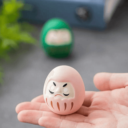 Japanese Ceramic Daruma Lucky Charm  Handmade Fortune Ornament For Home And Office Decor 2