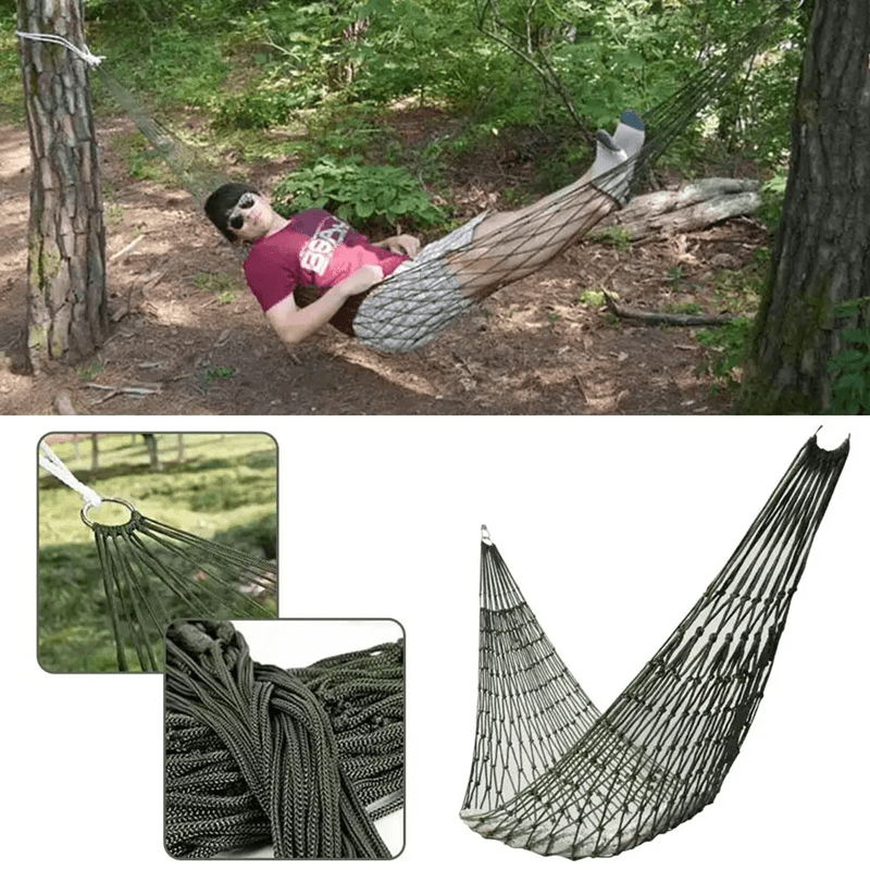 OutdoorFlex Nylon Mesh Hammock  Lightweight Camping And Garden Sleeping Net Bed 1