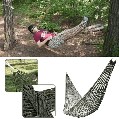 OutdoorFlex Nylon Mesh Hammock  Lightweight Camping And Garden Sleeping Net Bed 1