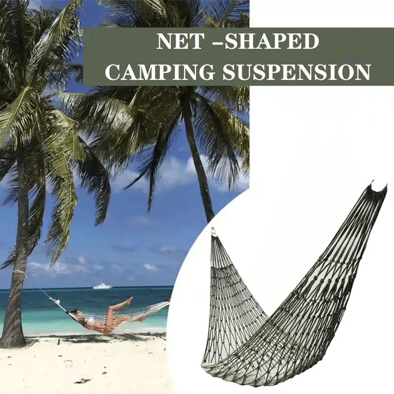 OutdoorFlex Nylon Mesh Hammock – Lightweight Camping and Garden Sleeping Net Bed