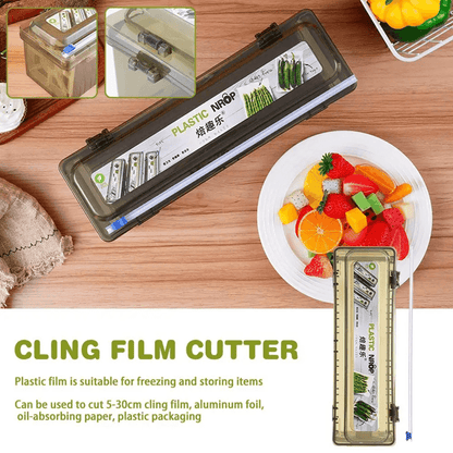 SmartCut Plastic Wrap Dispenser With Builtin Cling Film Cutter  Kitchen Food Wrap Organizer 4