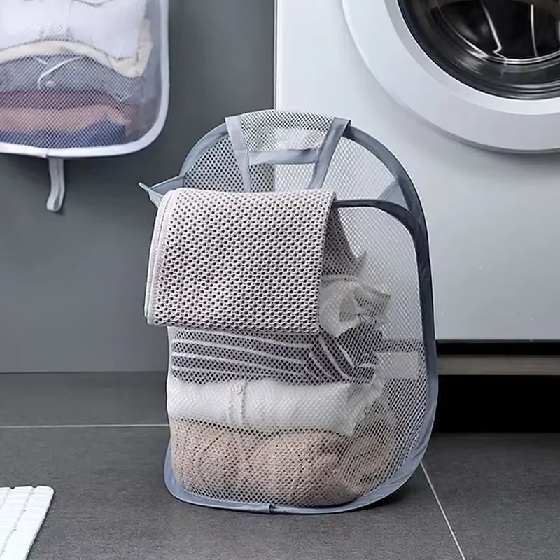 Creative Mesh Laundry Popup Hamper  Foldable Lightweight Laundry Basket With Durable Handles For La 9