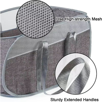 Creative Mesh Laundry Popup Hamper  Foldable Lightweight Laundry Basket With Durable Handles For La 4