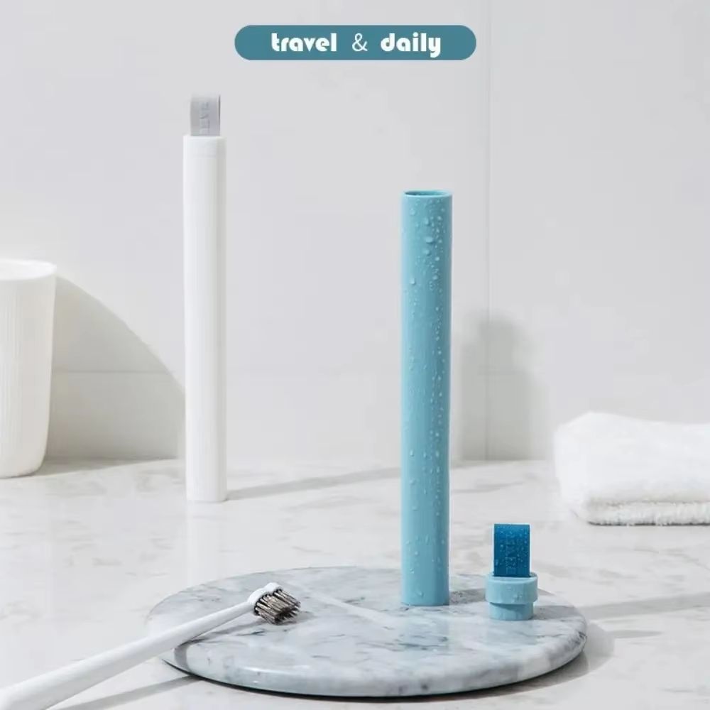 Portable Plastic Toothbrush Travel Case – Waterproof Camping Storage Box with Cover, Compact Organizer for Hiking & Bath