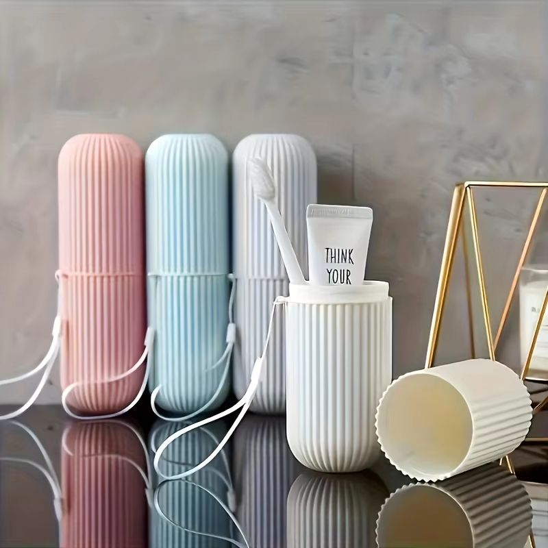 Travel Toothbrush Set With Portable Case Rinse Cup  Toothpaste Holder  AlcoholFree Compact Oral Car 1