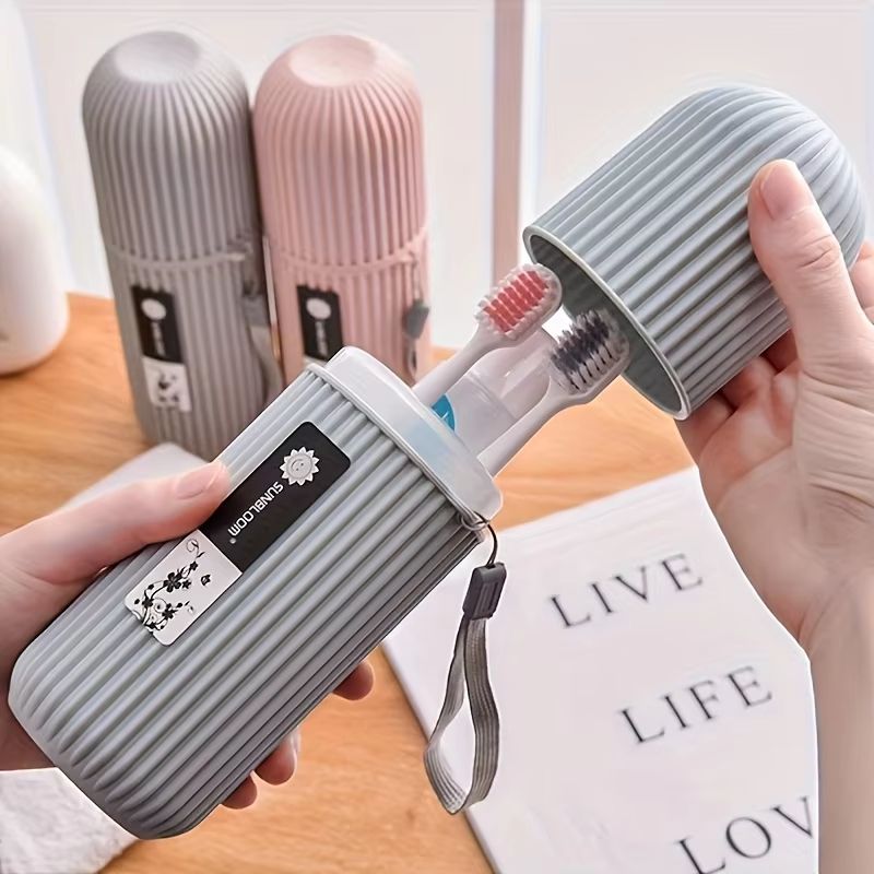 Travel Toothbrush Set With Portable Case Rinse Cup  Toothpaste Holder  AlcoholFree Compact Oral Car 3