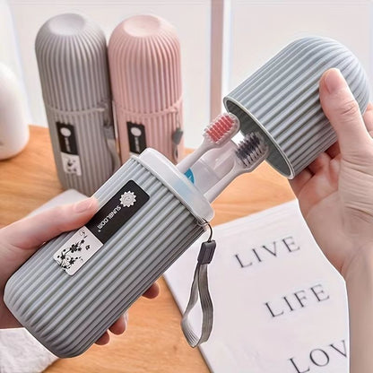 Travel Toothbrush Set With Portable Case Rinse Cup  Toothpaste Holder  AlcoholFree Compact Oral Car 3