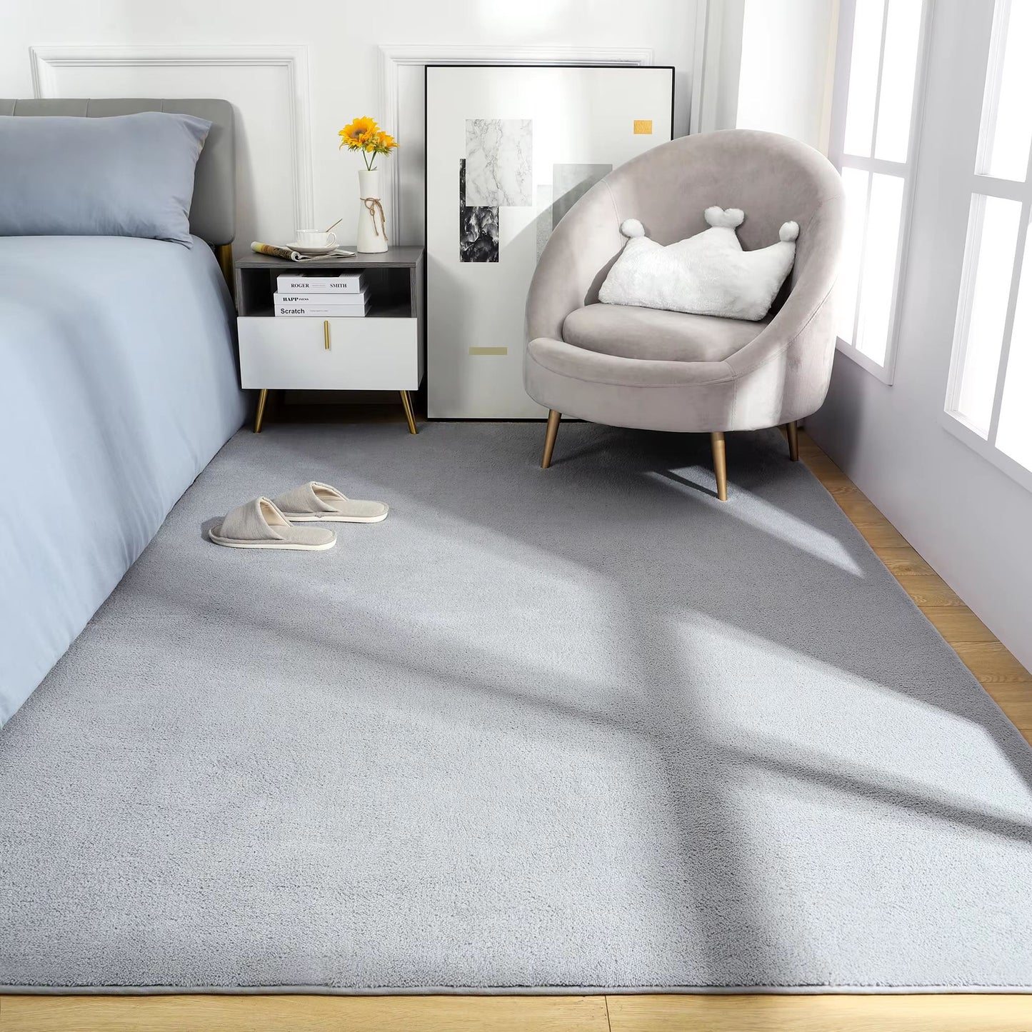 Large Soft Black Living Room Carpet  NonSlip Rectangular Floor Rug For Childrens Play Mat  Home Dec 6