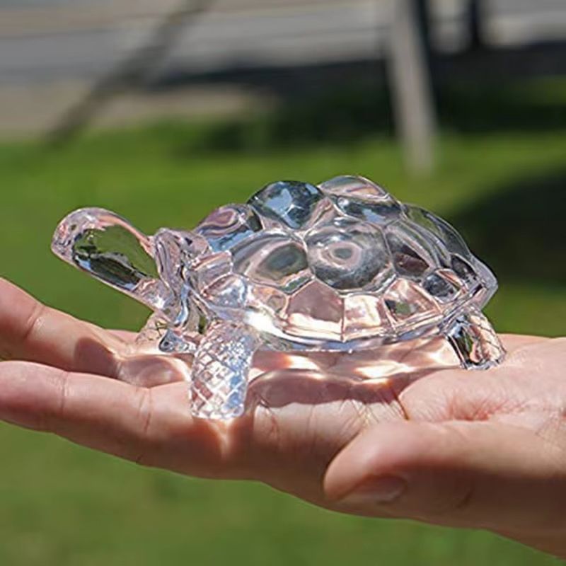 Crystal Turtle Ornament | Mini Lucky Turtle Statue for Home, Office & Desk Decoration