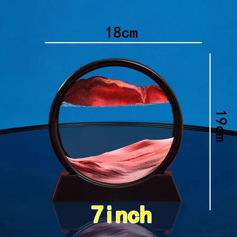 3D Moving Sand Art Picture  Round Glass Deep Sea Sandscape Hourglass Quicksand Craft For Office Hom