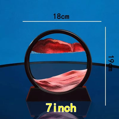 3D Moving Sand Art Picture  Round Glass Deep Sea Sandscape Hourglass Quicksand Craft For Office Hom