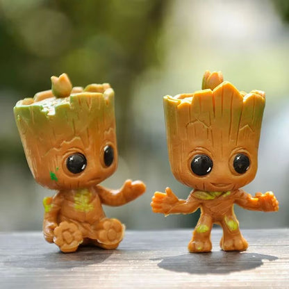 4Piece Cute Groot Miniature Model Set  Home Supplies Decoration Figurines  Anime Hero TreeMan Chara 2