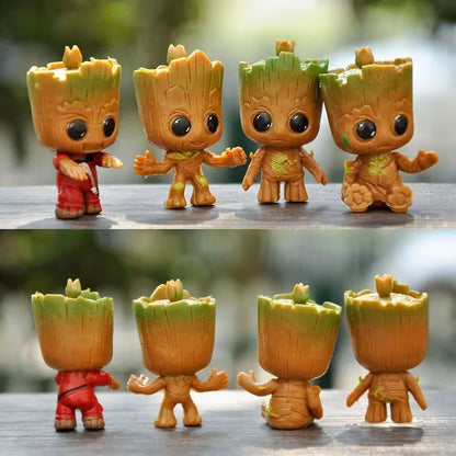 4Piece Cute Groot Miniature Model Set  Home Supplies Decoration Figurines  Anime Hero TreeMan Chara 5
