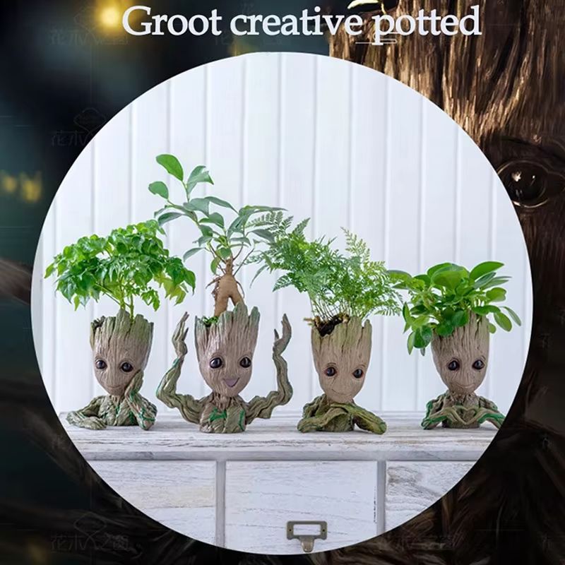 Groot Planter Flower Pot Set  TreeMan Character Indoor Planter  Home Office Decor Gift 5