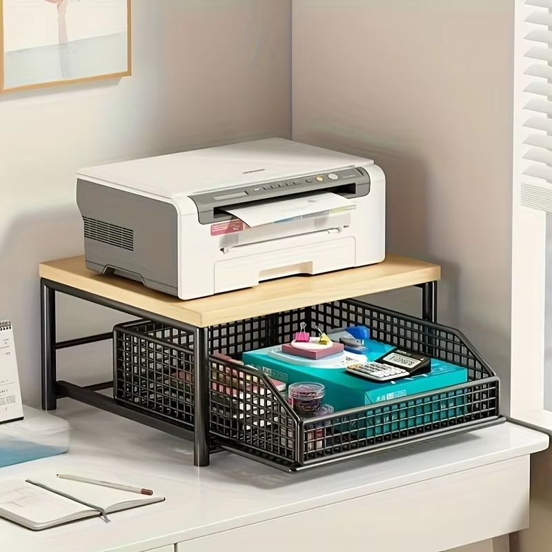 Modern Kitchen Microwave Rack  Sturdy Solid Wood  Metal Structure SpaceSaving Countertop Storage Ra 1