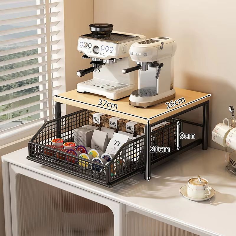 Modern Kitchen Microwave Rack  Sturdy Solid Wood  Metal Structure SpaceSaving Countertop Storage Ra 6