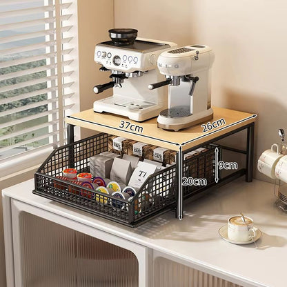 Modern Kitchen Microwave Rack  Sturdy Solid Wood  Metal Structure SpaceSaving Countertop Storage Ra 6