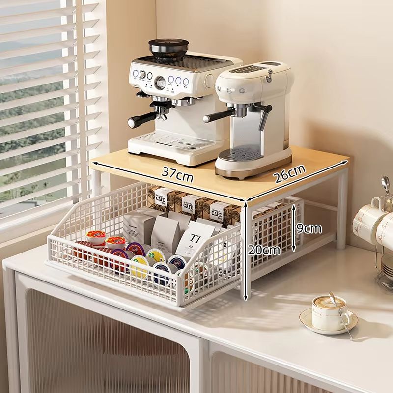 Modern Kitchen Microwave Rack  Sturdy Solid Wood  Metal Structure SpaceSaving Countertop Storage Ra 8