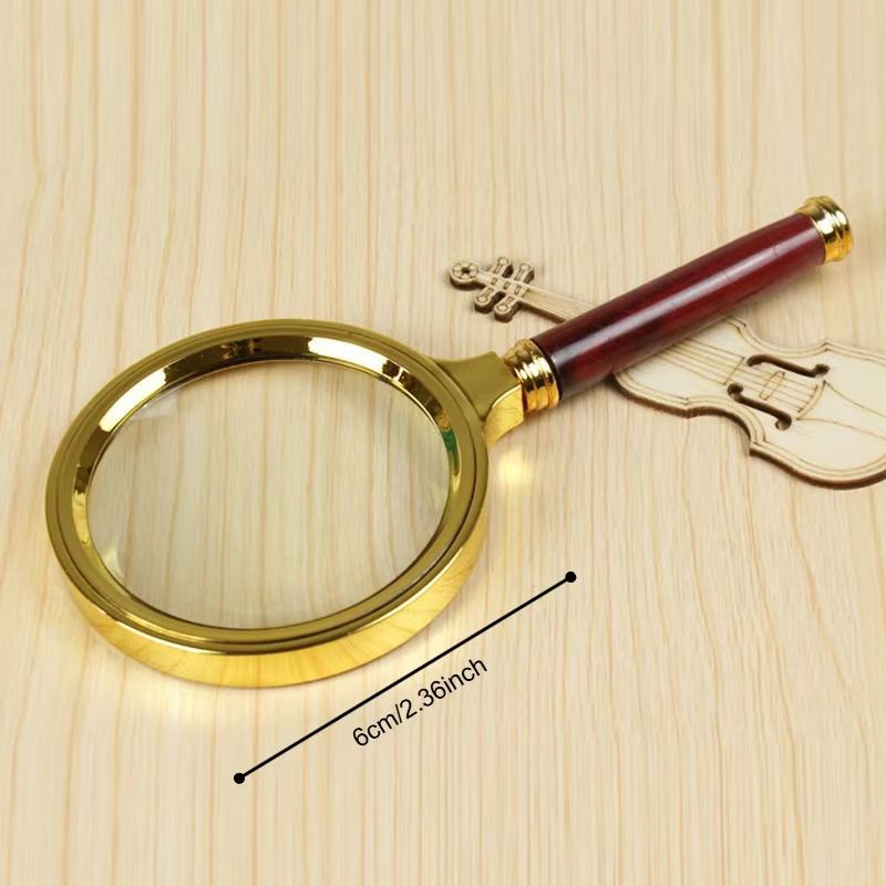 Handheld Metal 50x HighDefinition Magnifying Glass  Metal Frame Magnifier For Reading Scientific Ex