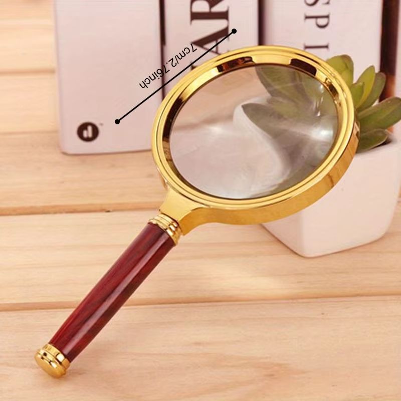 Handheld Metal 50x HighDefinition Magnifying Glass  Metal Frame Magnifier For Reading Scientific Ex