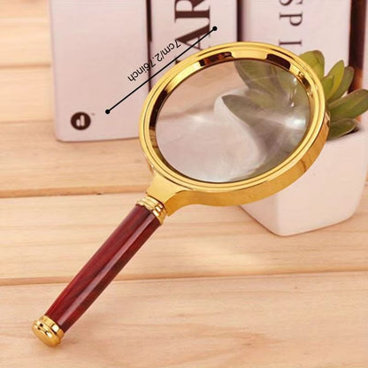Handheld Metal 50x HighDefinition Magnifying Glass  Metal Frame Magnifier For Reading Scientific Ex