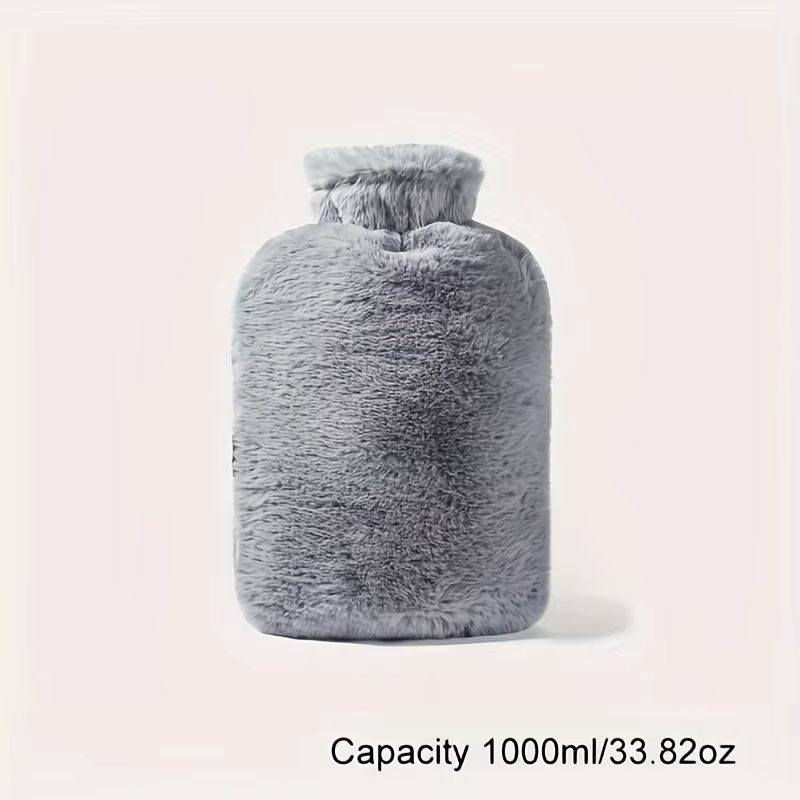 1L2L PVC Plush Hot Water Bottle  LeakProof LargeCapacity Bed  Abdomen Warmer With Soft Cover For Cr 6