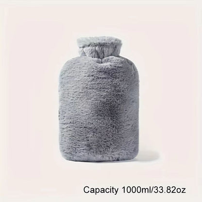 1L2L PVC Plush Hot Water Bottle  LeakProof LargeCapacity Bed  Abdomen Warmer With Soft Cover For Cr 6